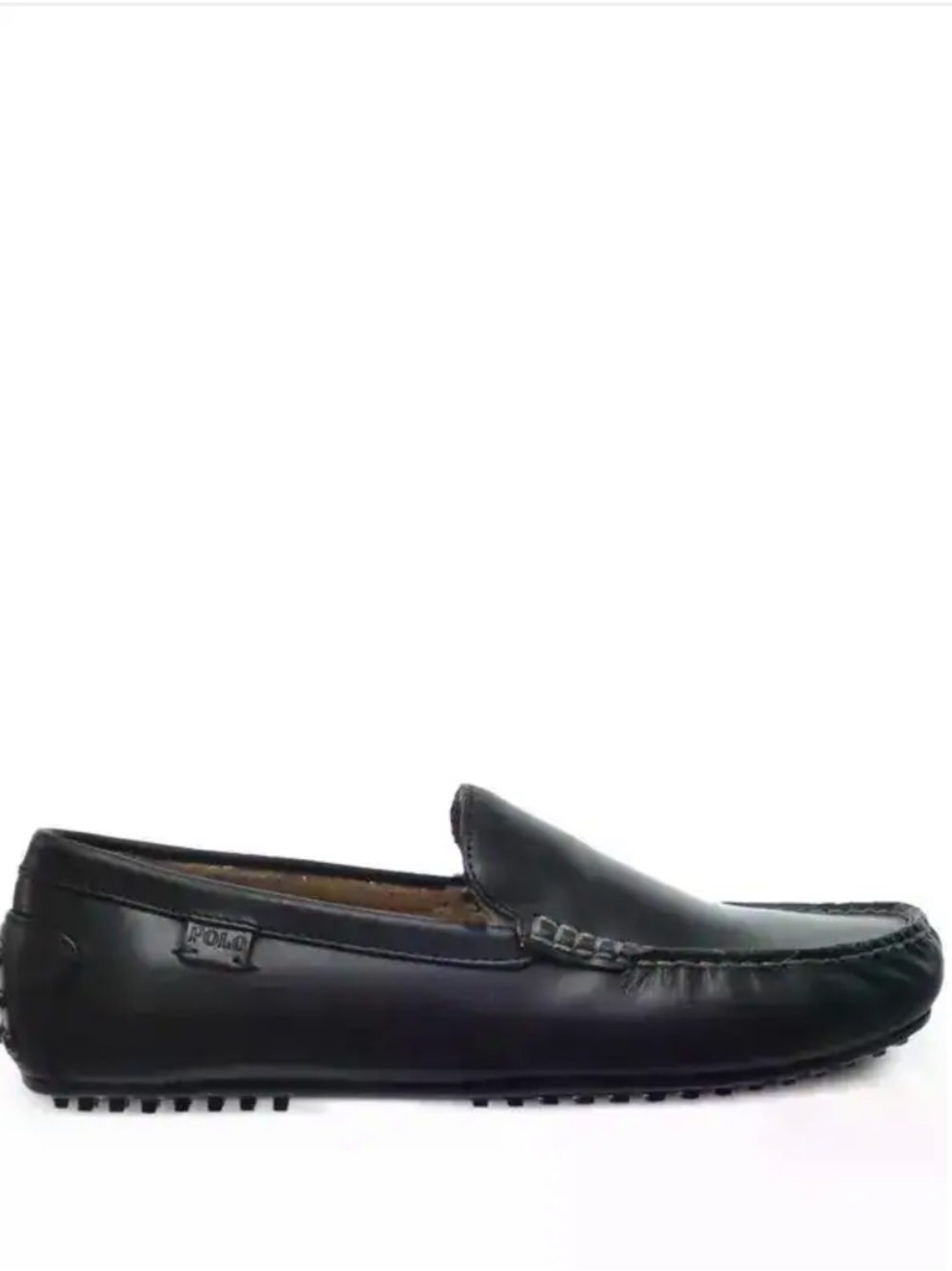 Men’s Polo Ralph Lauren Woodley Smooth Leather Loafers Driving Black Size 10